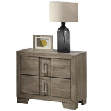 Kings Brand Furniture Dawson Modern 5-Piece Farmhouse Style Bedroom Set in Light Brown Finish - Bed Frame with LED Headboard, Dresser, Mirror, Chest and Nightstand (King Size) Kings Brand Furniture