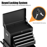 Goplus Rolling Tool Chest, 6-Drawer Tool Box Organizer w/Auto Locking System & Lockable Wheels & Sliding Drawers & Detachable Top, Tool Storage Cabinet for Garage Workshop (Black) … Goplus