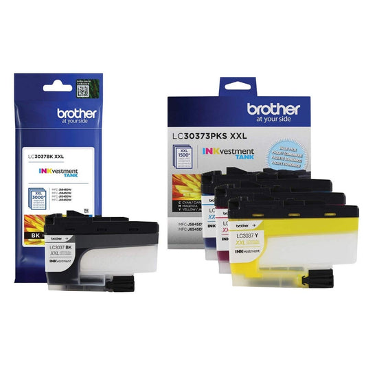 Brother Genuine LC3037BK, LC3037C, LC3037M, LC3037Y Super High-Yield Black/Cyan/Magenta/Yellow INKvestment Tank Ink Cartridge Set, LC3037