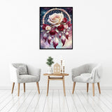 Dream Catcher Counted Cross Stitch Kits for Adults, Flowers Stamped Cross Stitch Kits for Beginners, Needlepoint Cross-Stitch Patterns Embroidery Kits Arts and Crafts for Home Decor 12×16 Inch Mrnsiet