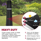 Patio Umbrella Cover for 9ft to 12ft,Waterproof 420D Oxford Outdoor Parasol Covers with Zipper,Windproof & Anti-UV Protective Cover for Garden,Market,and Patio Umbrellas,Black HCFGS