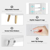 Furologee White Cube Shelf with 2 Drawers, 42inch Triple Wide Bookshelf with Power Outlets and LED Lights, 4-Tier Wood Bookcase Freestanding with Legs, Large 8 Cube Organizer for Bedroom, Living Room Furologee