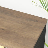 Launica Wine Bar Cabinet, Industrial Coffee Bar Cabinet Farmhouse for Liquor and Glasses, Sideboard Buffet Cabinet with Storage Rack for Home Kitchen Dining Room, Rustic Oak, 55 In Launica