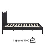 NTC Inno King Wooden Bed Frame with Headboard - Solid Oak & Rubber Wood, Burnt Black Finish NTC