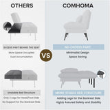 COMHOMA Convertible Sofa Bed,72″Fabric Couch with Adjustable Backrest,Loveseat Recliner Sleeper Living Room Furniture futon Set (Black) COMHOMA