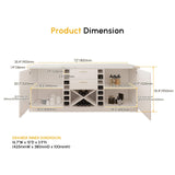 homary 72'' Kitchen Island with Seating Island Table with Wine Storage & 2 Drawers Marble Dining Table for 4 People homary