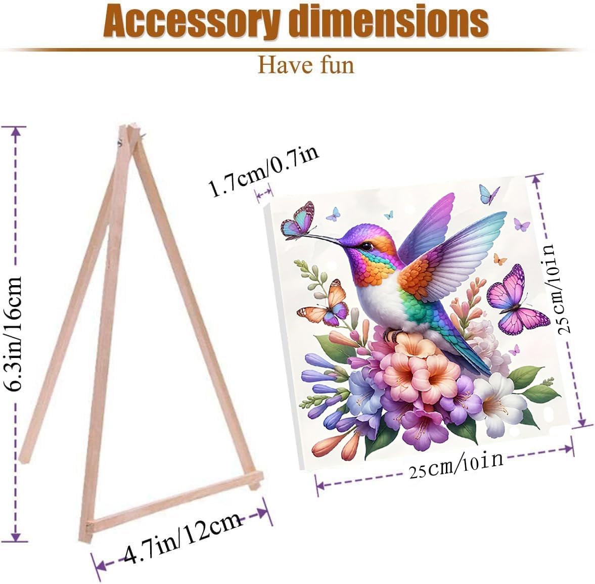 TCDZMYGS 4 Pack Paint by Numbers Kit for Adults Beginner, Hummingbird Butterfly Easy Paint by Number Kits with Framed, Flowers DIY Acrylic Oil Painting by Numbers for Home Wall Decor 10 x 10 inch TCDZMYGS