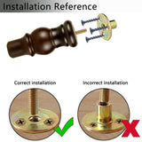 Maricome 6 Inch Wood Sofa Legs Walnut Turned Round Bun Wooden Furniture Legs Set of 4 Maricome