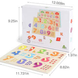GRINNNIE Wooden Montessori Toddler Puzzles for 1 2 3 4 Years Old, 3 Pcs (Number, Letter, Shape) Kids Preschool Educational Peg Puzzle Set GR GRINNNIE