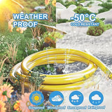 12/3 Gauge Heavy Duty Outdoor Extension Cord 50 ft Waterproof with Lighted end, Flexible Cold-Resistant 3 Prong Electric Cord Outside, 15Amp 1875W 12AWG SJTW, Yellow, ETL HUANCHAIN huanchain