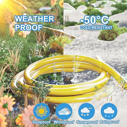 12/3 Gauge Heavy Duty Outdoor Extension Cord 50 ft Waterproof with Lighted end, Flexible Cold-Resistant 3 Prong Electric Cord Outside, 15Amp 1875W 12AWG SJTW, Yellow, ETL HUANCHAIN - WoodArtSupply