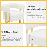 STHOUYN Modern White Accent Chair Set of 2, Boucle Barrel Chairs Set of 2, Arm Chairs for Living Room Bedroom (2, White) STHOUYN