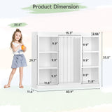 Toddler Stuffed Animal Zoo, Toy Storage Organizer for Playroom, Plush Toy Organizers and Storage, Book Shelf for Kids Rooms, Elastic Band Child Bookcase, Toy Shelf with 8 Storage Cubbies (White) ONBRILL