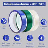 HSDCO 4 Rolls Heat Tape for Sublimation, Heat Resistant Tape for Heat Transfer Sublimation Press, 20mm x 33m(108ft) No Residue Heat Transfer Tape (Blue) HSDCO