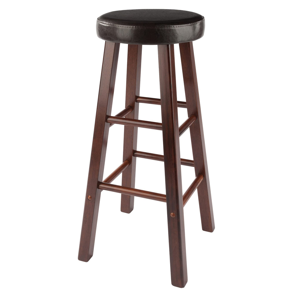 Winsome Wood Maria Cushion Seat Bar Stools, 2-Pc Set, Espresso & Walnut, 30.71" Winsome