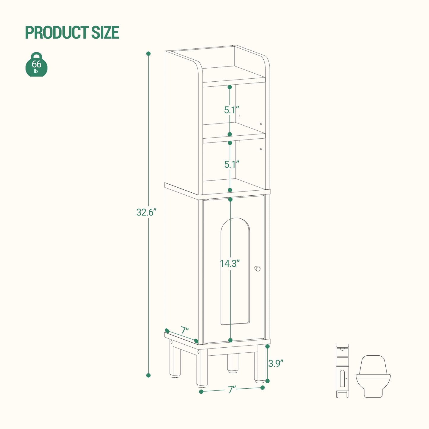 Hzuaneri Bathroom Storage Cabinet, Small Corner Floor Cabinet with Door and Shelves, Narrow Toilet Paper Cabinet, Bathroom Organizer with Adjustable Shelf, for Small Spaces, Rustic Brown BC08201X