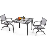 U-MAX Outdoor Patio Rocking Dining Chairs Set of 2, Outdoor Furniture Metal Frame Rocker Chair with15-Degree Rocking Function for Lawn Porch Garden Balcony (Dark Gray) U-MAX