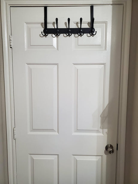 Encozy Over The Door Hooks,Coat Rack for Hanging Clothes Hat Towel (Heavy Duty Black 1pcs) … Encozy