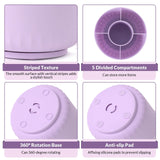 SKYDUE 360 Degree Rotating Desk Organizer, Dual-Purpose Pencil Pen Holder for Desktop, Rotating Desk Pen Organizer with 5 Slots Purple SKYDUE