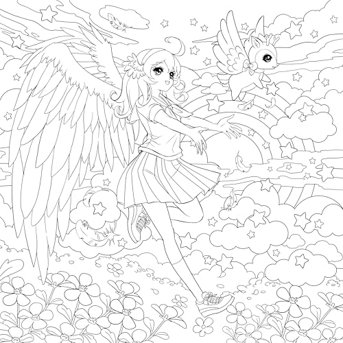 Manga Mania Coloring Book: Over 100 Cute Characters to Color – Manga and Anime Coloring Book for Adults and Kids WoodArtSupply