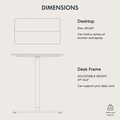 FLEXISPOT Electric Standing Desk 48 x 24 Inch Adjustable Height Desk Home Office Computer Workstation Sit Stand Desk, White Top + White Frame - WoodArtSupply