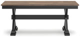 Signature Design by Ashley Wildenauer 50" Dining Bench, 48" W x 16" D x 19" H, Dark Brown & Black Signature Design by Ashley
