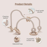 zeeloopbee High Chair Toys with Suction Cups for Infant Toddlers Silicone Suction Cup Montessori Educational Teething Toys for Babies Ages 0-6 M+ Baby Teething Toys for 6 to 12 Months(Beige) zeeloopbee