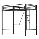 WLIVE Loft Bed Twin Size, Heavy Duty Metal Loft Bed with Safety Guard & Ladder, Noise Free, No Box Spring Needed, Black WLIVE