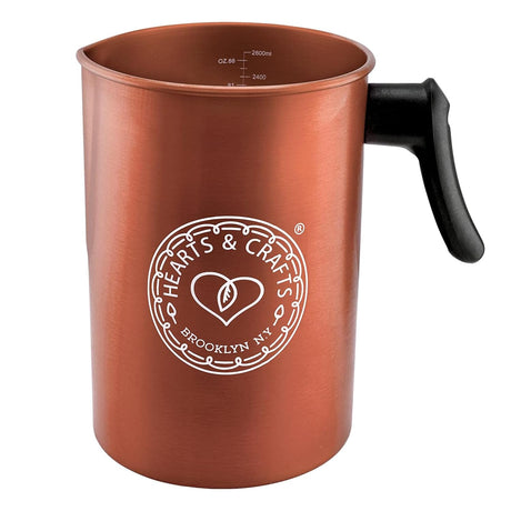Hearts & Crafts Candle Pots, 64oz - Candle Wax Melting Pot - Aluminum Candle Making Pouring Pot for 4lb. Melted Wax, Copper Color - Best for Candles, Arts & Crafts, and More Hearts & Crafts