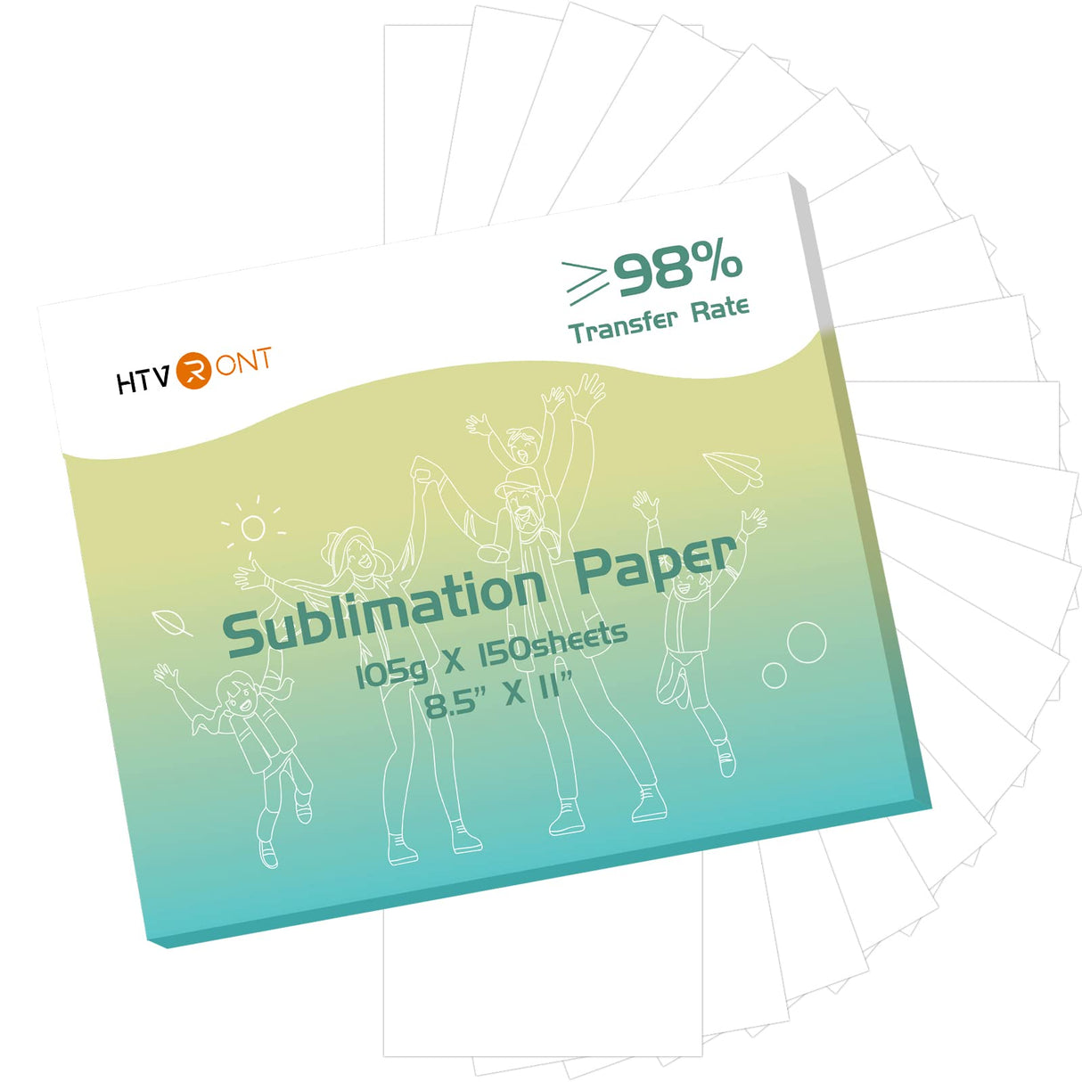 HTVRONT Sublimation Paper 8.5 x 11 Inches - 150 Sheets 105g Excellent Ink Release Sublimation Transfer Paper for Tumblers, Mugs, T-Shirts HTVRONT