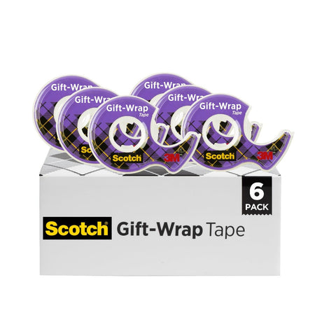Scotch Gift Wrap Tape, Invisible, 0.75 in. x 650 in., 6 Dispensers/Pack, Create Halloween Crafts Scotch