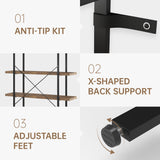 OtterOasis 4-Tier Industrial Bookshelf - Rustic Open Wood Display Shelf for Home & Office OtterOasis