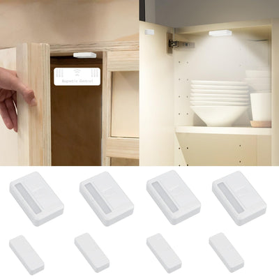 Amagle 4 Pack Door Open Automatic Turn On Off Cupboard Drawer Closet Light Battery Operated Cabinet Light Stick Led Puck Lights Lighting for Wardrobe Kitchen Basement Trunk Pantry Shelf Hutch Gun Safe