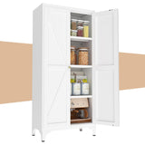 65" Tall Kitchen Cabinet,Food Pantry Cabinets with Doors and Adjustable Shelves,White Metal Storage Cabinets,Large and Portable Arganization Cabinet for Pantries Kitchen Living Room Bathroom Vaernevy