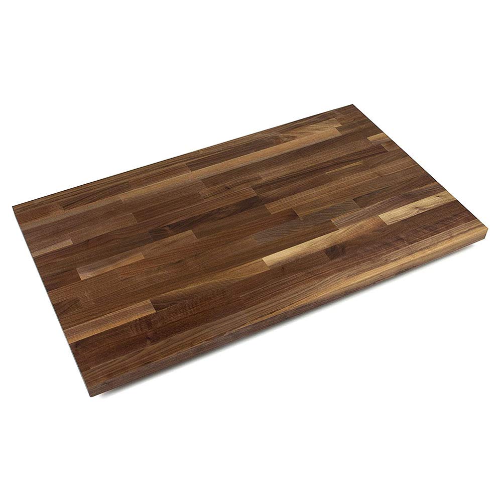John Boos WALKCT-BL1825-O Blended Walnut Solid Wood Finish Natural Edge Grain Kitchen Cutting Board Island Top Butcher Block, 18 x 25 x 1.5 inches John Boos