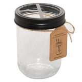 Plomkeest 16 oz Mason jar Toothbrush Holder Rust Proof 304 Stainless Steel Rustic Farmhouse Decor Bathroom Accessories(Black) Plomkeest