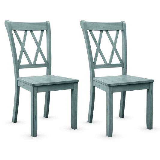 Giantex Set of 2 Dining Chairs, Rubber Wood Dining Room Chair, Farmhouse Dining Side Chairs, Max Load 400 Lbs, Wooden Kitchen Chairs for Home Kitchen, Dining Room - WoodArtSupply