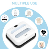 AST&T Heat Press Machine 12" x 10" Portable & Easy Heat Press for for T-Shirts, Pillows, Tote Bags & More White (Heat Press+Mat) AST&T