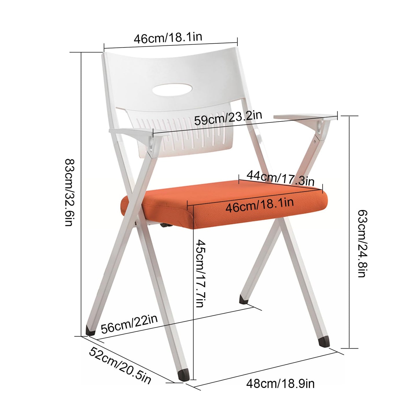 55.1in conference table,modern orange office folding Flip Top Mobile Training Table with chair and baffles with Wheels is convenient and fast, suitable for office, meeting room (4chairs)