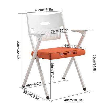 55.1in conference table,modern orange office folding Flip Top Mobile Training Table with chair and baffles with Wheels is convenient and fast, suitable for office, meeting room (4chairs)