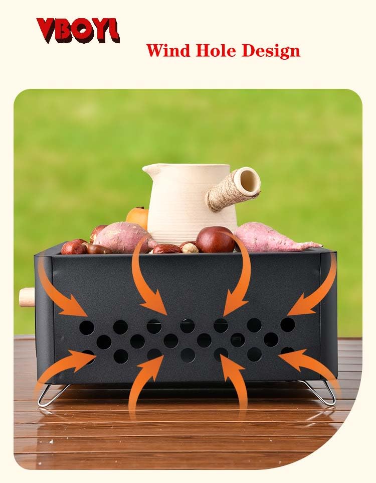 Barbecue Desk Tabletop Outdoor Stainless Steel Smoker BBQ,Portable Lightweight Barbecue Grill Tools for Outdoor Cooking Camping Picnics Beach VBOYL