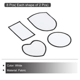 MECCANIXITY 8pcs Sublimation Patch Blank, Fabric Iron-on Blank Heat Transfer Repair Patch for DIY Crafts Caps Clothes Shoes Bags Uniforms, White MECCANIXITY