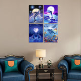 Muzagroo Art 4 Pack Diamond Paintings Kits for Adults 5D Diamond Art DIY with Round Full Drill Diamonds for Beginners Dolphins Diamond Wall Art for Living Room Muzagroo Art