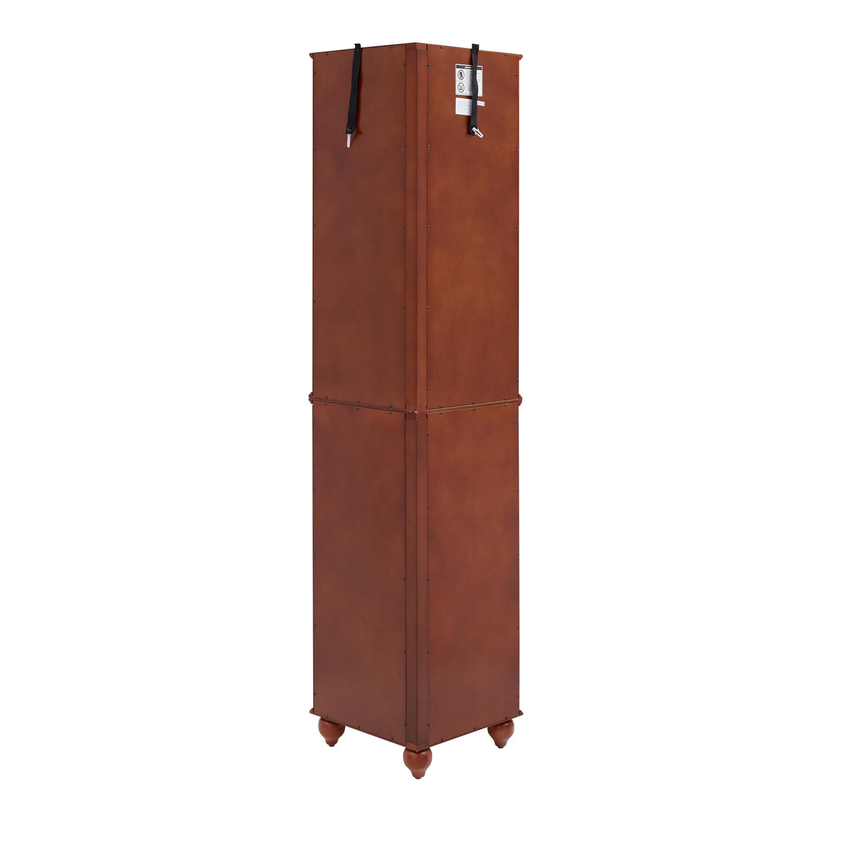 Anveffeg Corner Curio Cabinet with Glass Shelves, Tempered Glass Doors, Solid Wood Legs, 70H x 22W x 16.95D inches (Walnut) Anveffeg