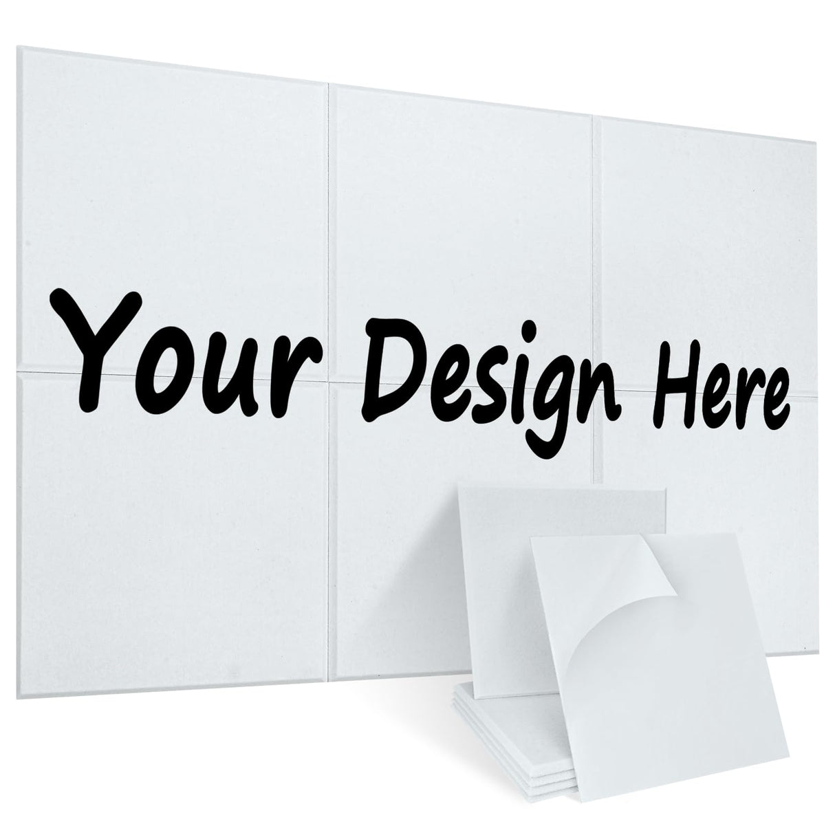 MecTo Customized Soundproof Panels, Personalized Acoustic Sound Absorbing Wall Art, 6 Pack Self-Adhesive Decorative Acoustic Panels for Walls (72x48in, 6-Pack) MecTo