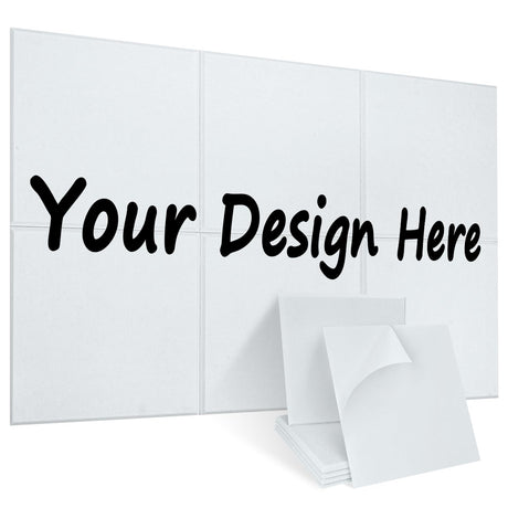 MecTo Customized Soundproof Panels, Personalized Acoustic Sound Absorbing Wall Art, 6 Pack Self-Adhesive Decorative Acoustic Panels for Walls (72x48in, 6-Pack) MecTo