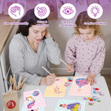 RAJRNED Poke in Fun Magical Princesses Kit, Arts and Crafts for Girls with 8 Magical Princesses & 9 Accessories, Mess-Free Fun for Kids, DIY Craft Kits, Gifts for Girls & Boys Ages 3-12 RAJRNED