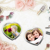 ZUYYON 6 Pieces Sublimation Blank Pocket Makeup Mirror Sublimation Metal Compact Mirror Folding Travel Makeup Mirror Heat Transfer Cosmetic Mirror for Women Girls(Heart) ZUYYON