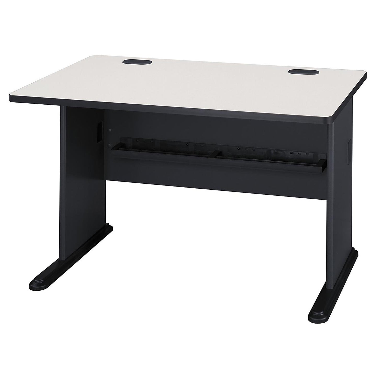 Bush Business Furniture Series A 48W Computer Desk in White Spectrum and Slate, Small Office Table for Home or Professional Workspace