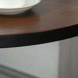 Rustic Industrial 42" Round Bar Table with Weathered Elm Wood Top and Sturdy Metal Base Aosom